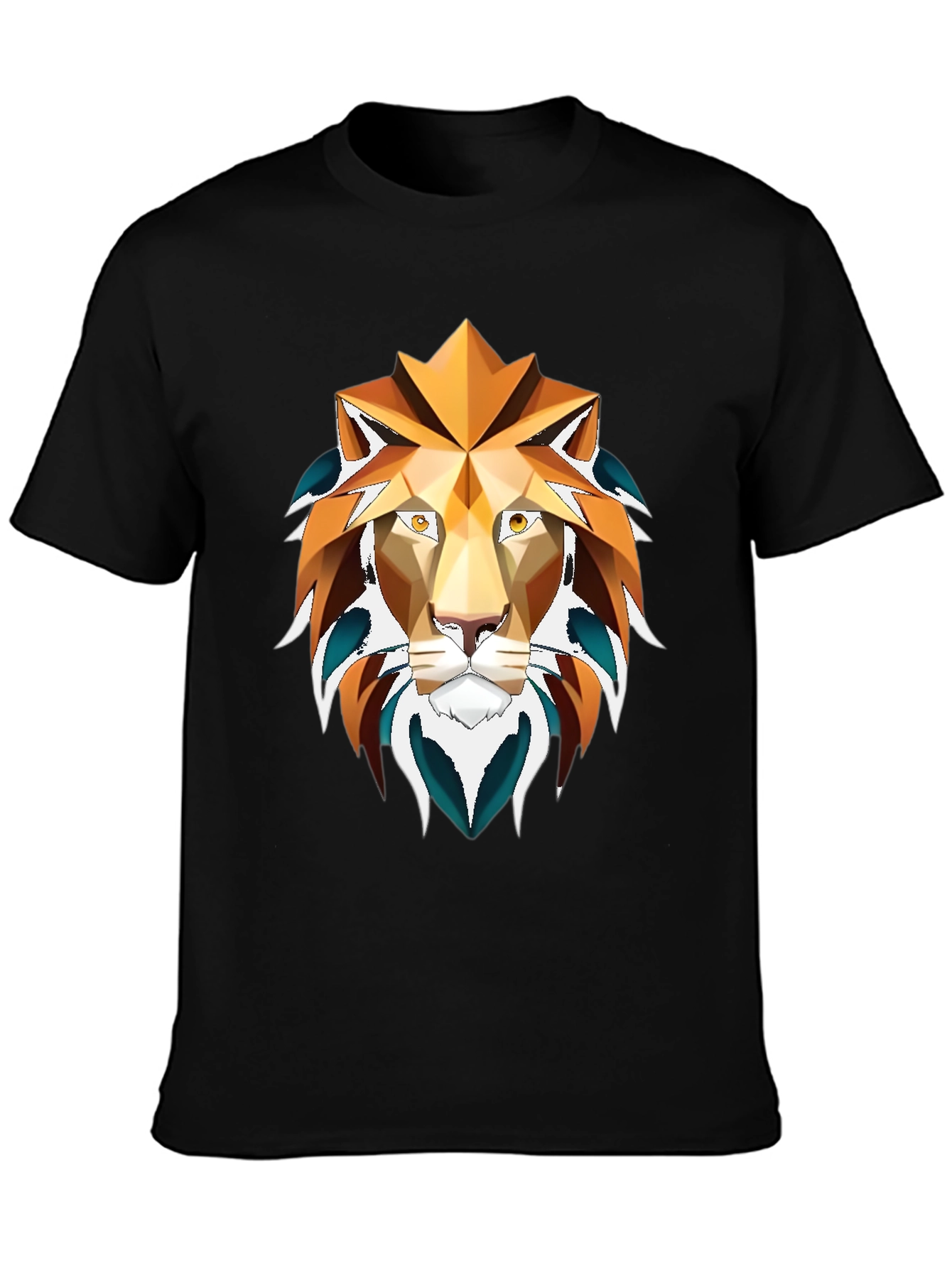 Geometric Lion Graphic Tee - Stylish Mens Shirt