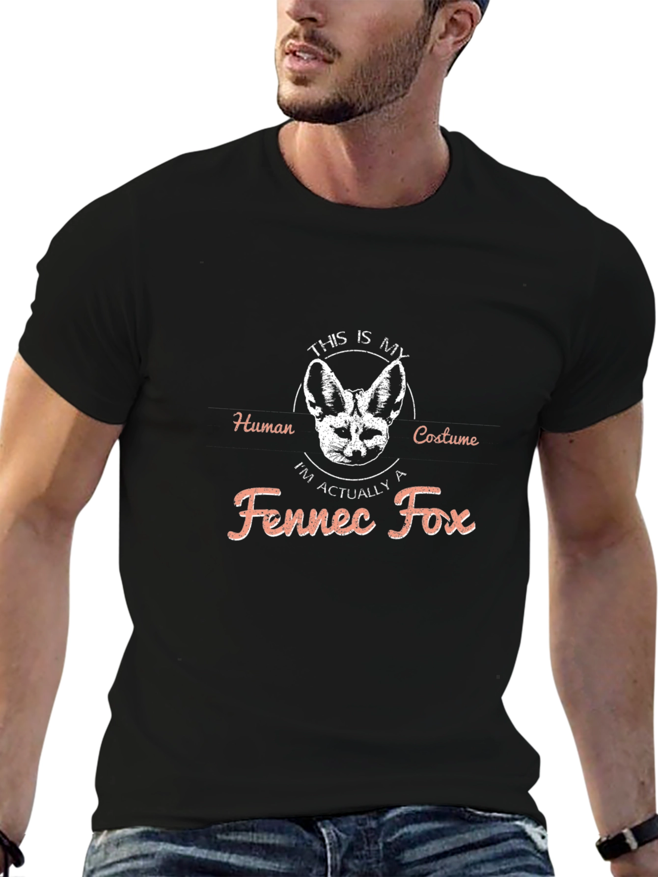 Fennec Fox Human Costume Graphic Tee