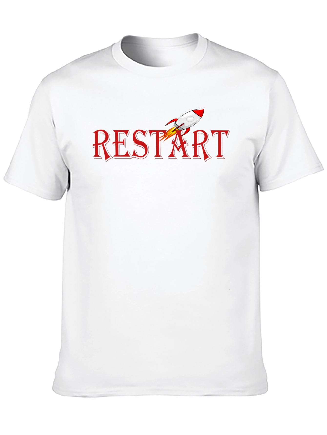 Restart Rocket Graphic T-Shirt - Soft Cotton Tee