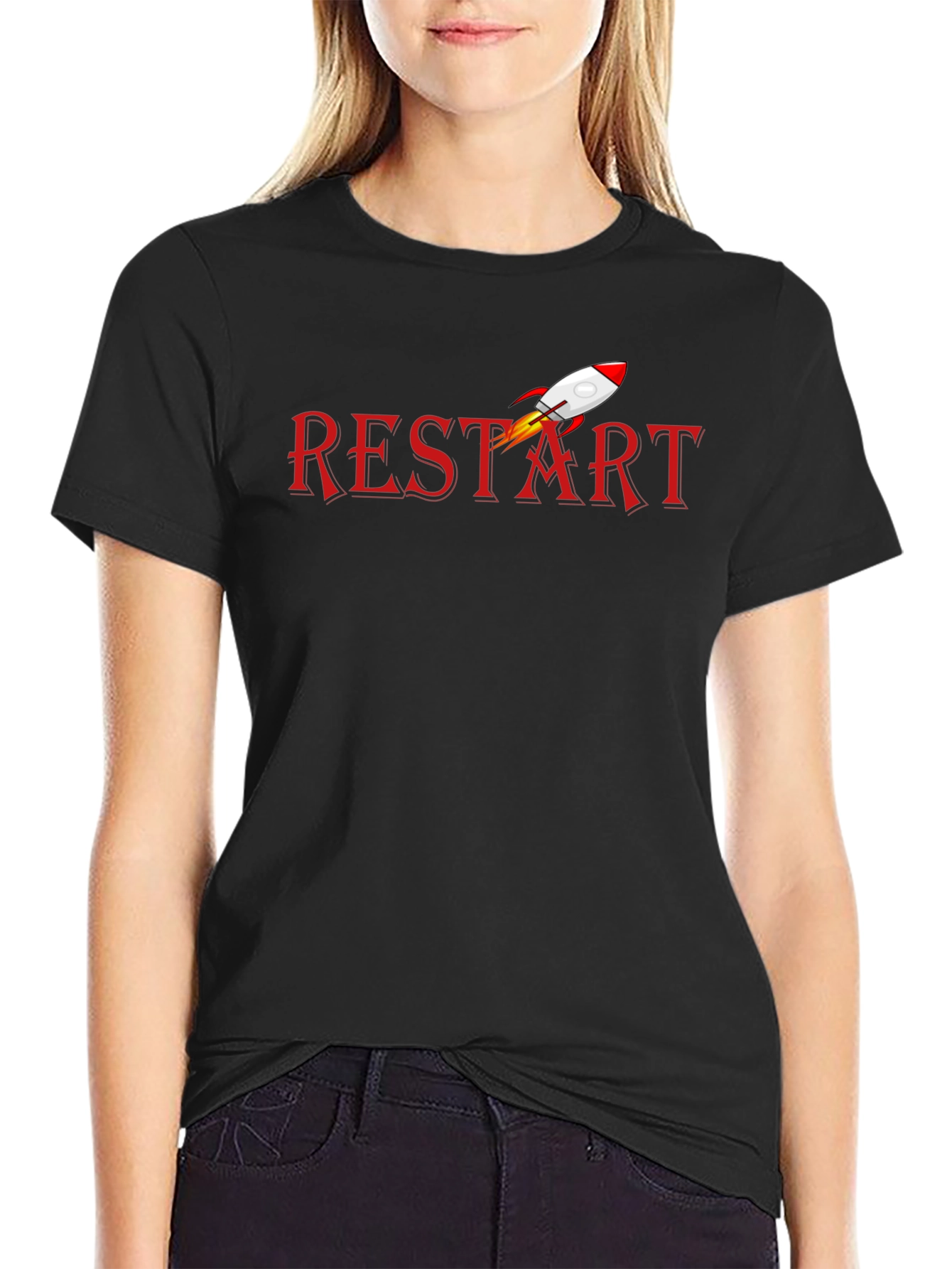 Restart Rocket Graphic T-Shirt - Soft Cotton Tee