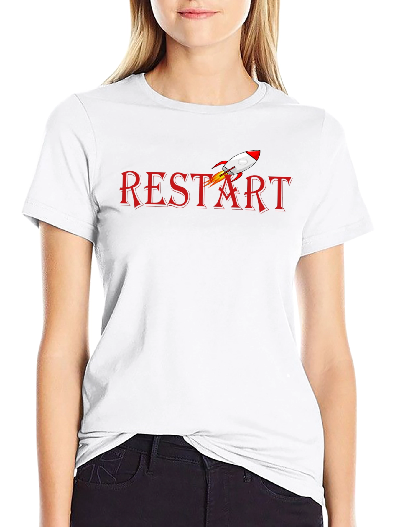 Restart Rocket Graphic T-Shirt - Soft Cotton Tee