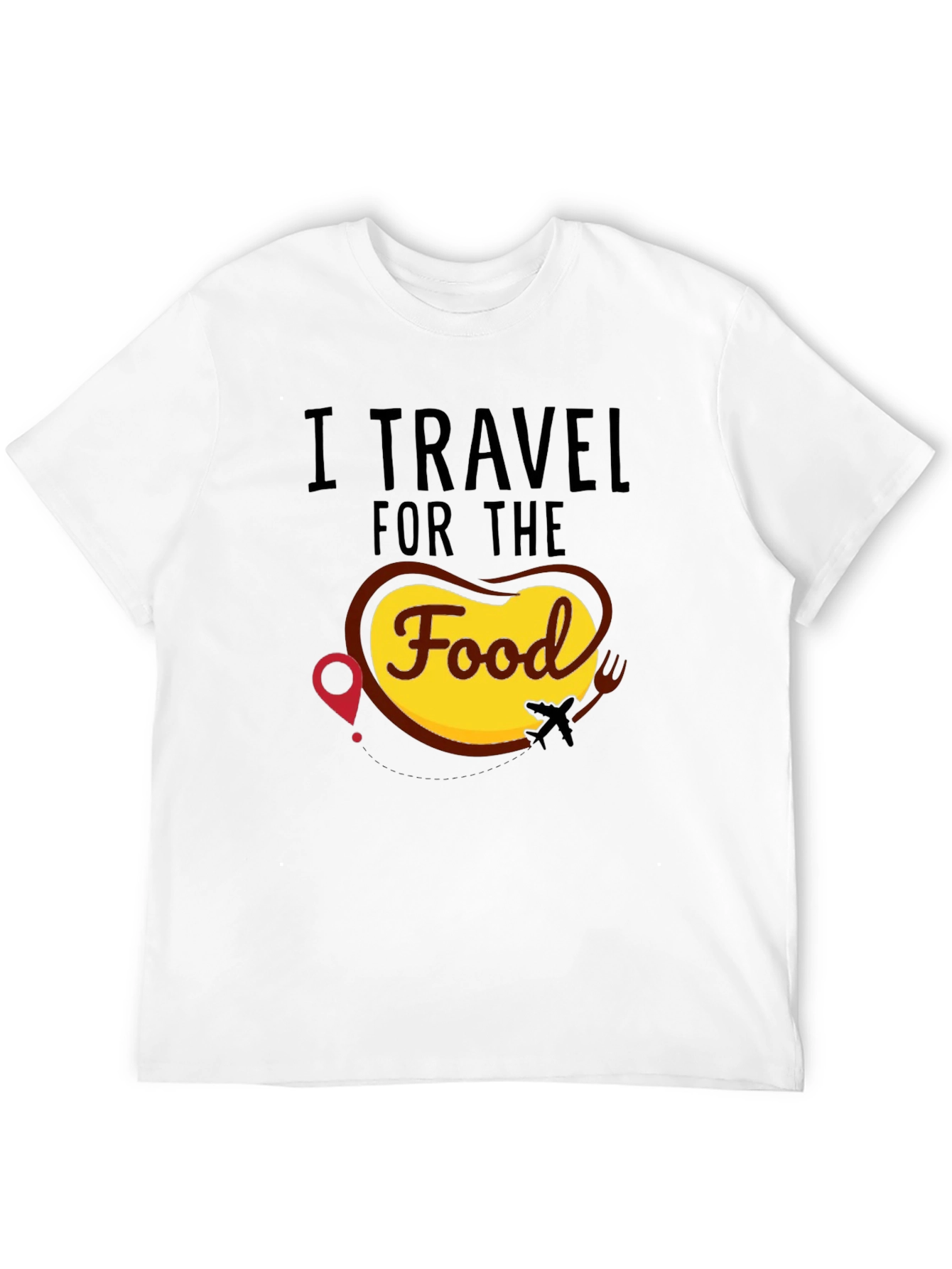 I Travel for the Food Black T-Shirt
