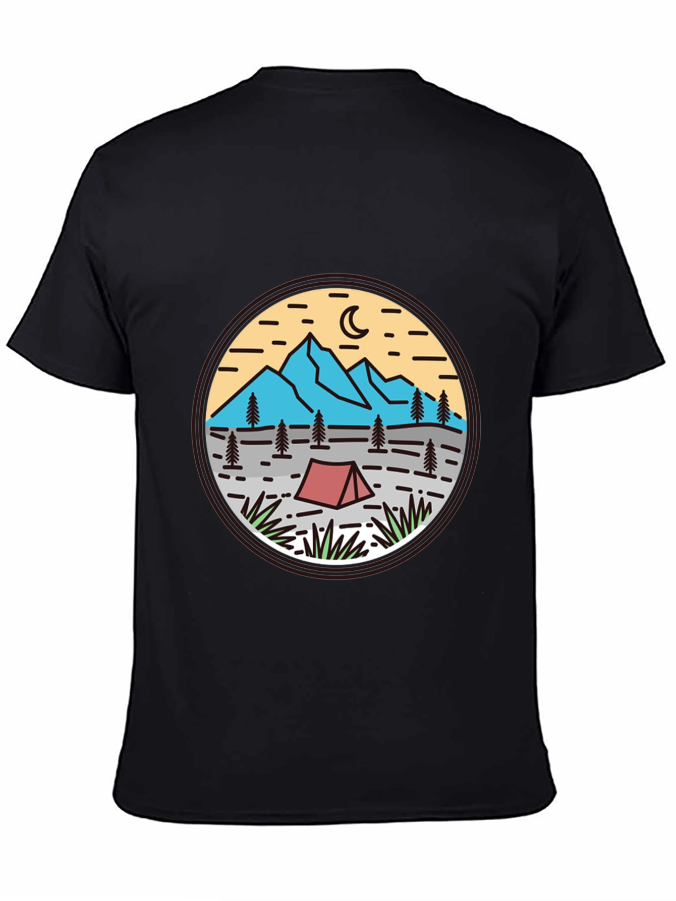 Camping Adventure Graphic Tee - Black