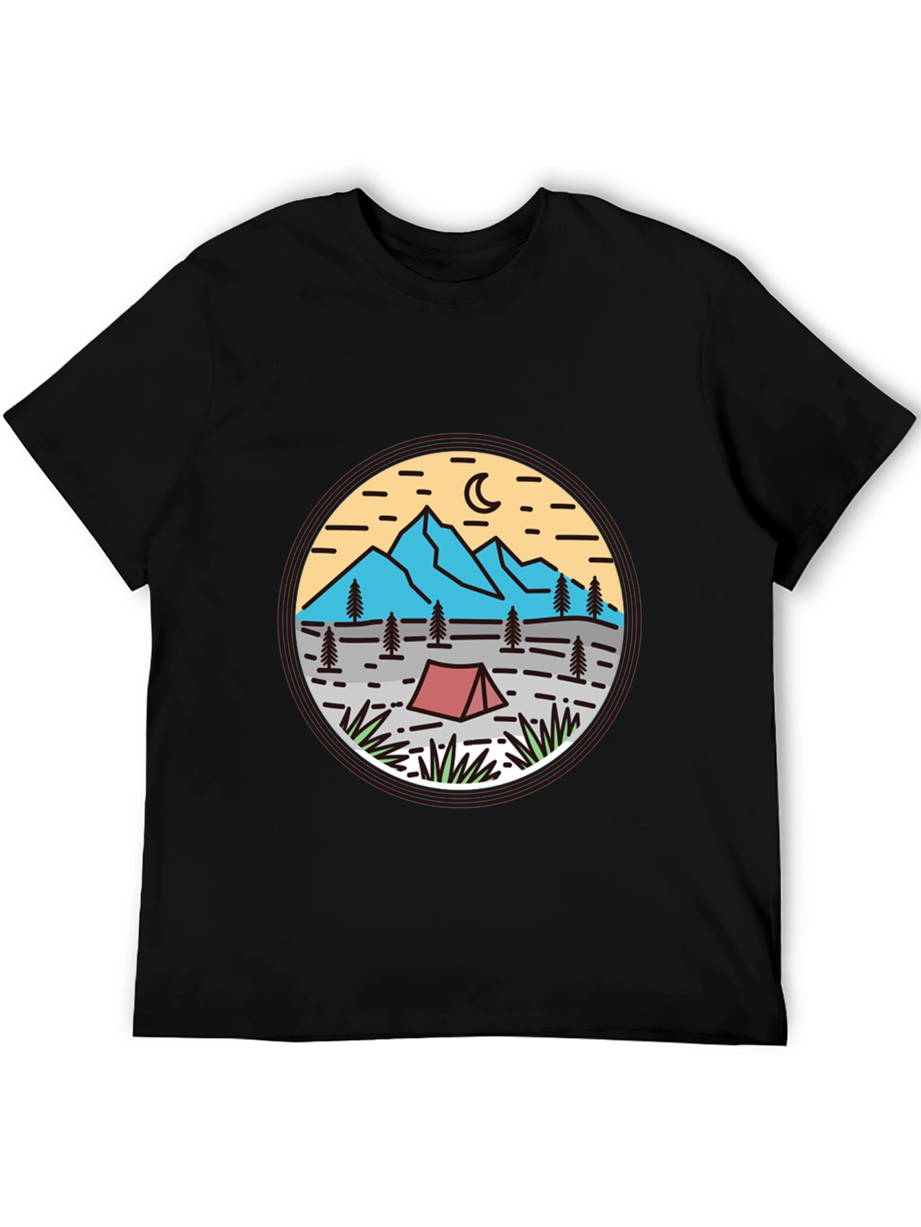 Camping Adventure Graphic Tee - Black