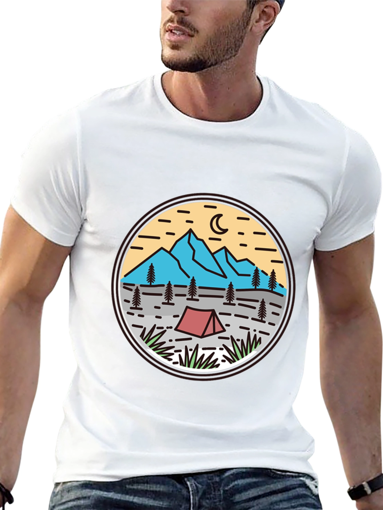 Camping Adventure Graphic Tee - Black