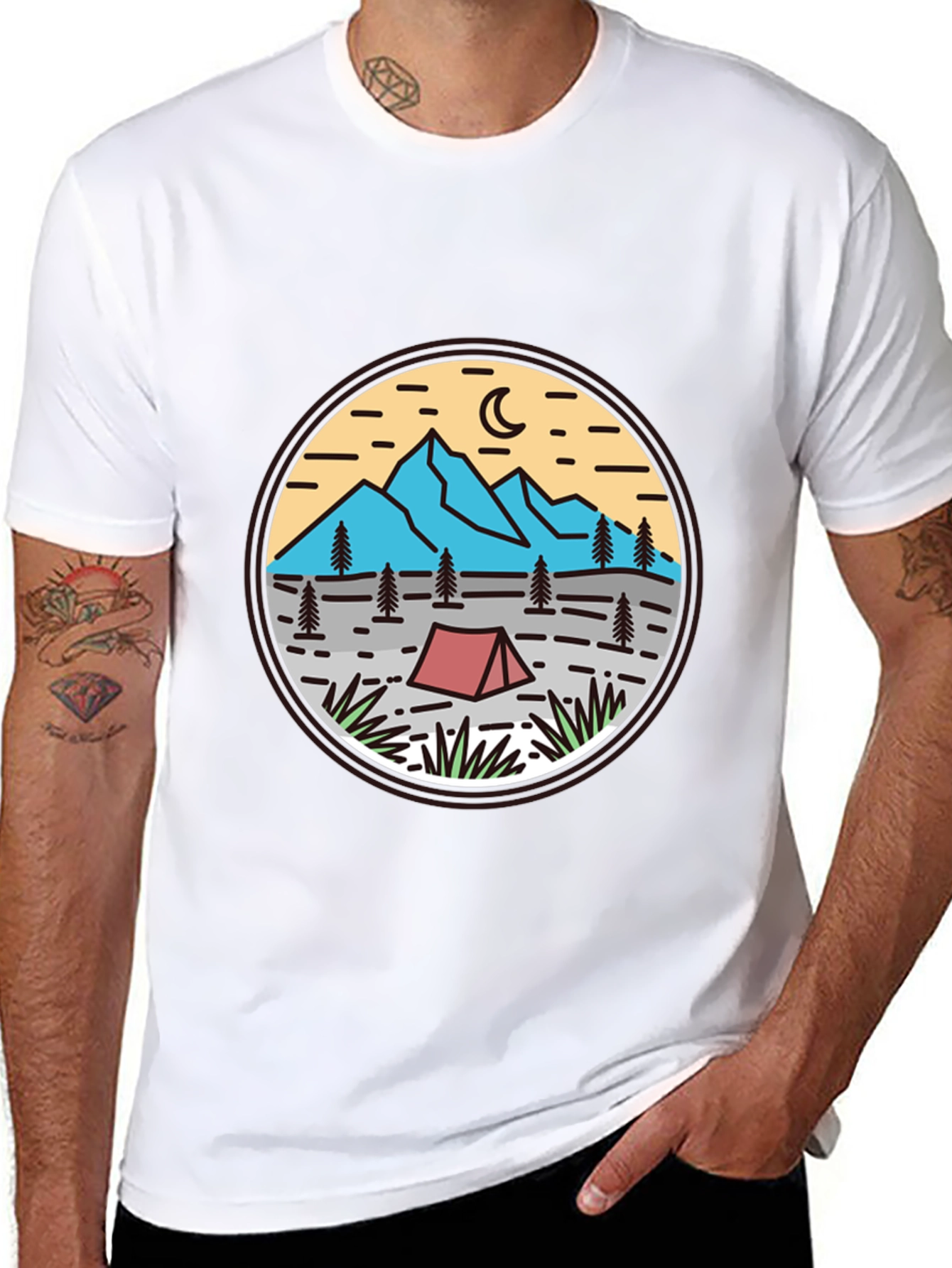 Camping Adventure Graphic Tee - Black