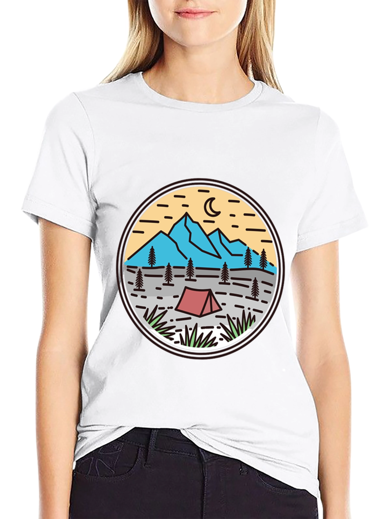 Camping Adventure Graphic Tee - Black
