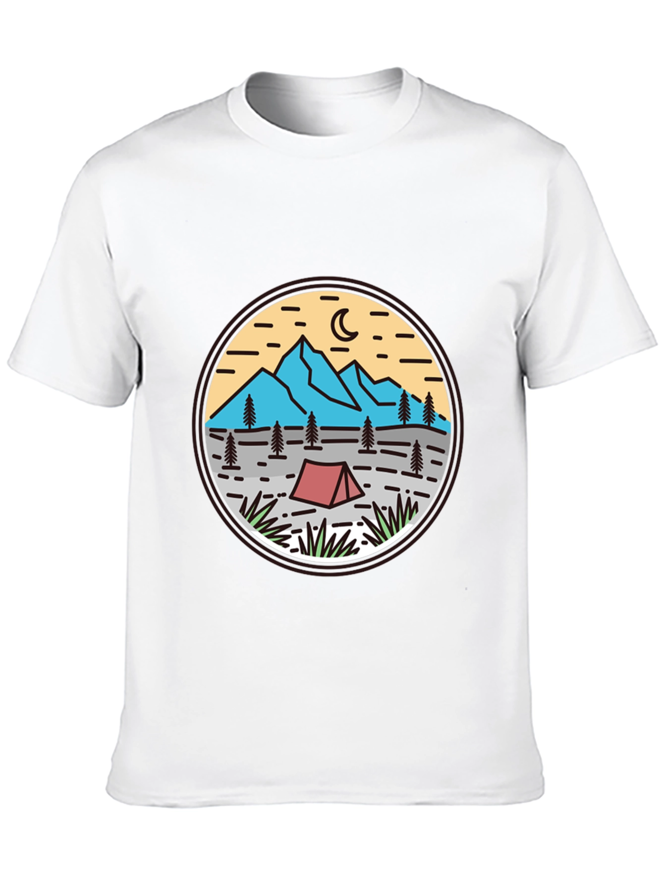 Camping Adventure Graphic Tee - Black