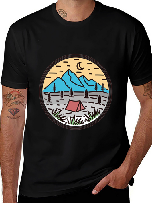 Camping Adventure Graphic Tee - Black