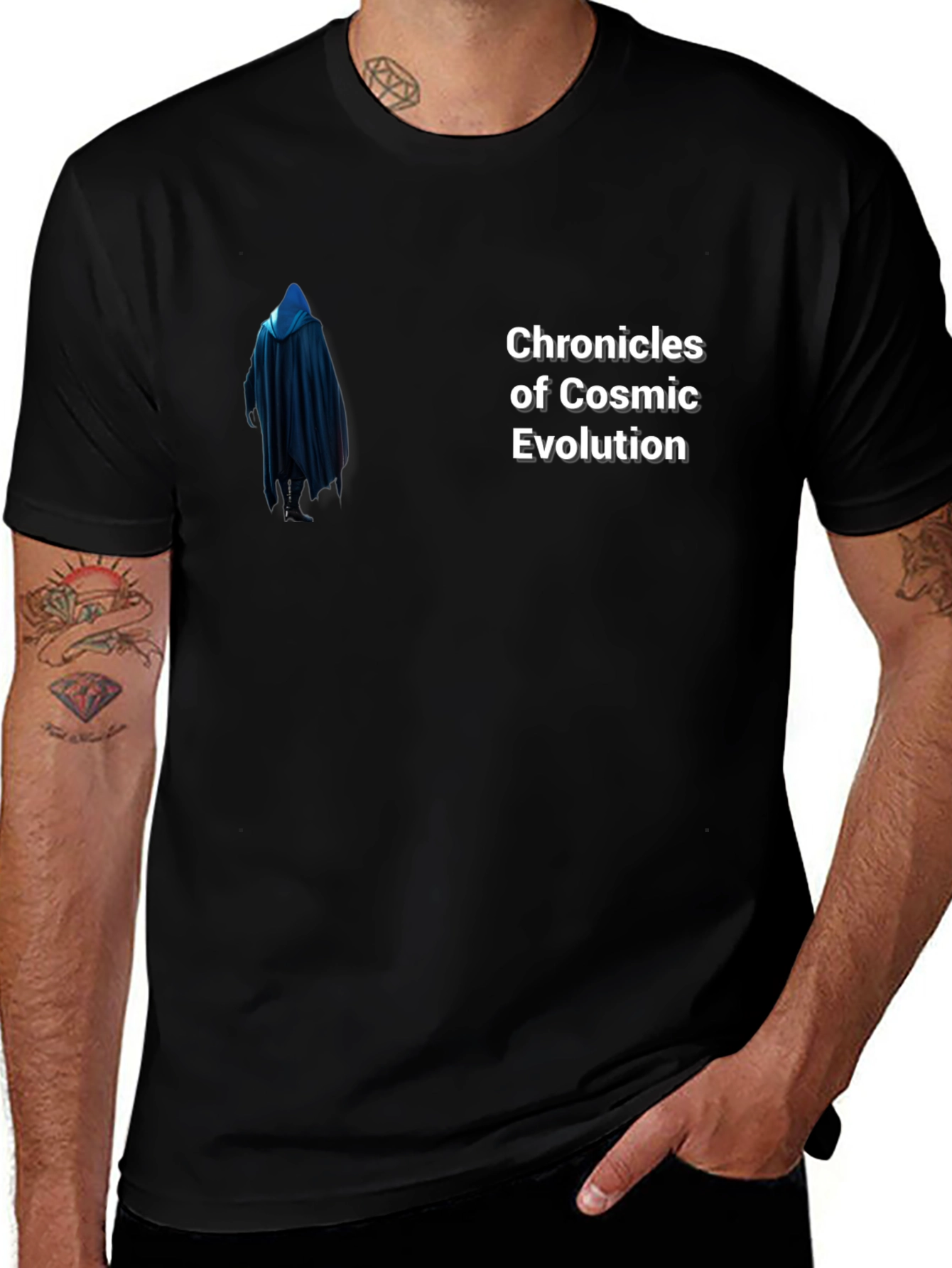 Chronicles of Cosmic Evolution Black T-Shirt