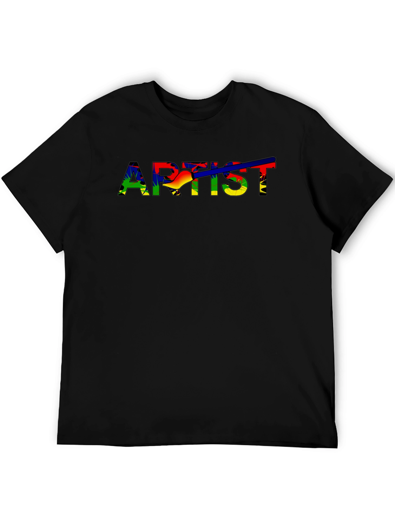 Artist Rainbow Graphic Black T-Shirt
