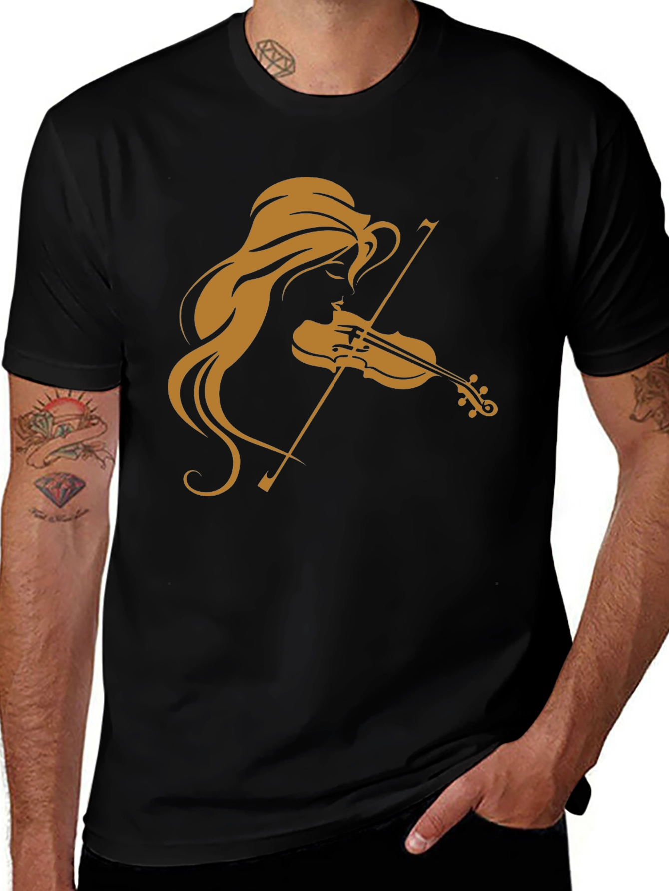 Musician Silhouette Black T-Shirt