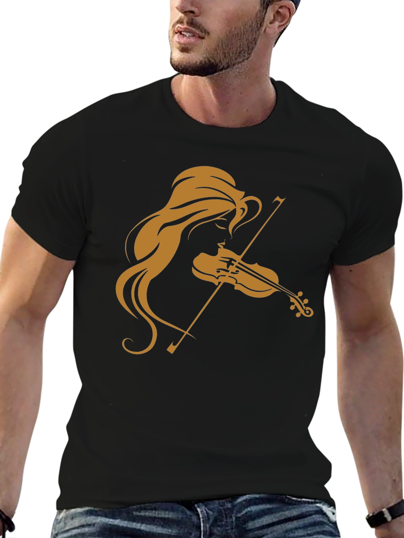 Musician Silhouette Black T-Shirt