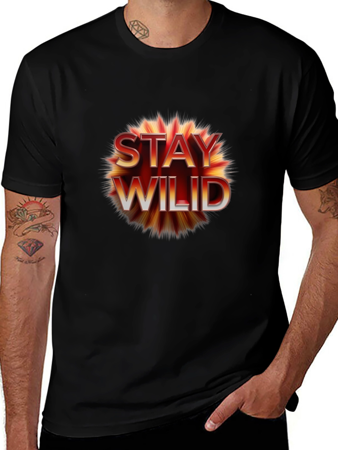 Stay Wild Graphic Tee - Black Unisex T-Shirt