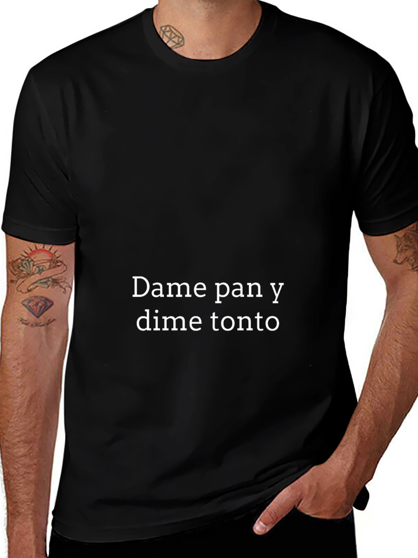 Dame Pan Y Dime Tonto Black T-Shirt
