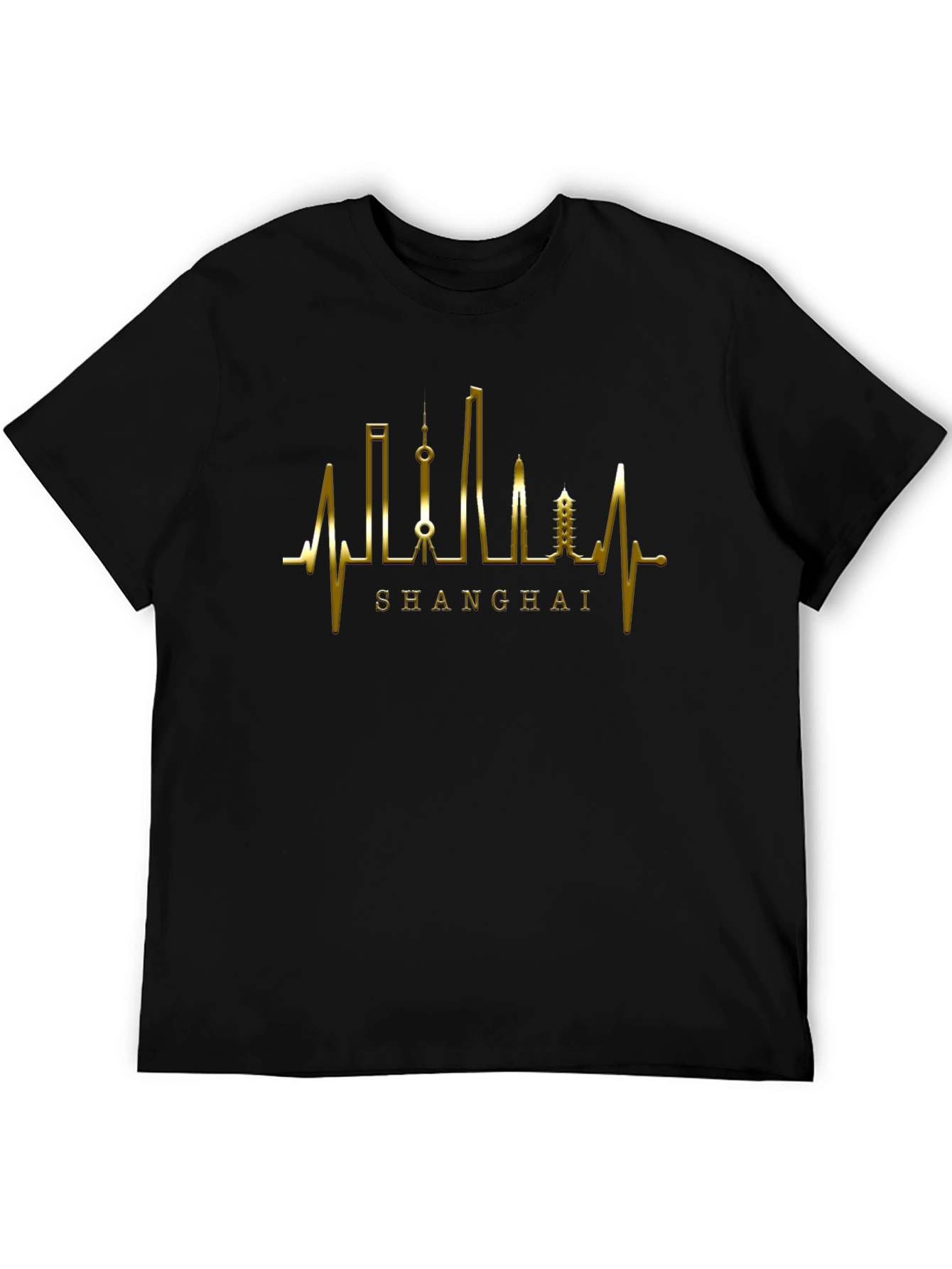 Shanghai Skyline Heartbeat Graphic Tee