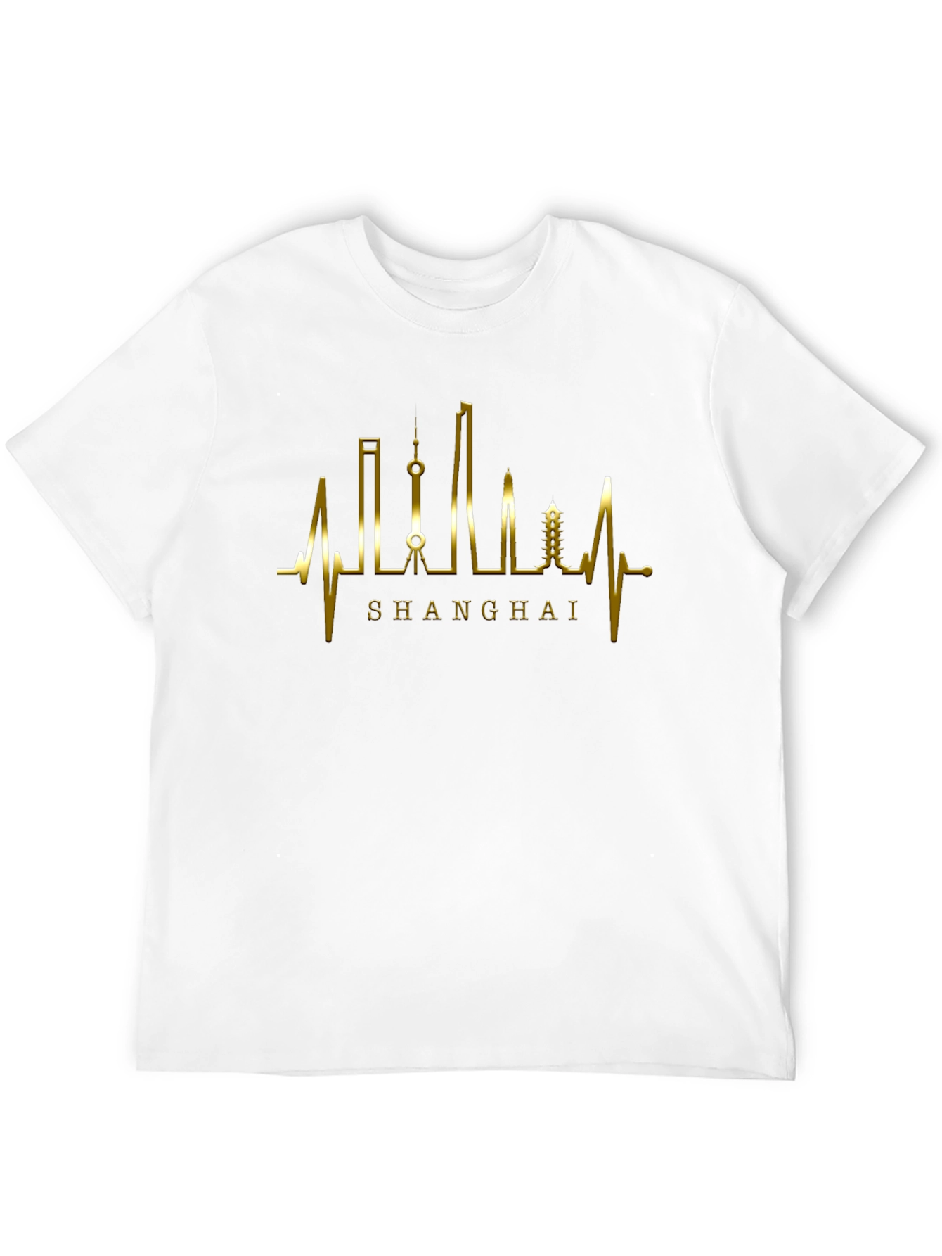 Shanghai Skyline Heartbeat Graphic Tee