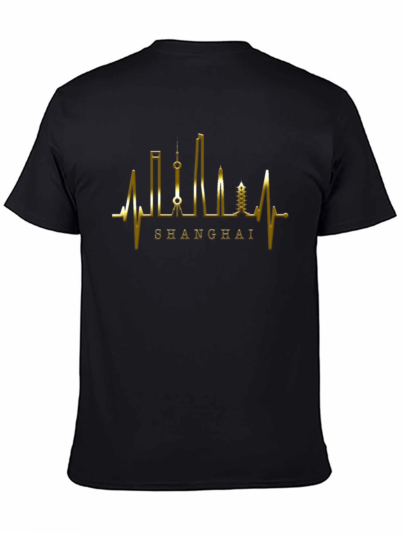 Shanghai Skyline Heartbeat Graphic Tee