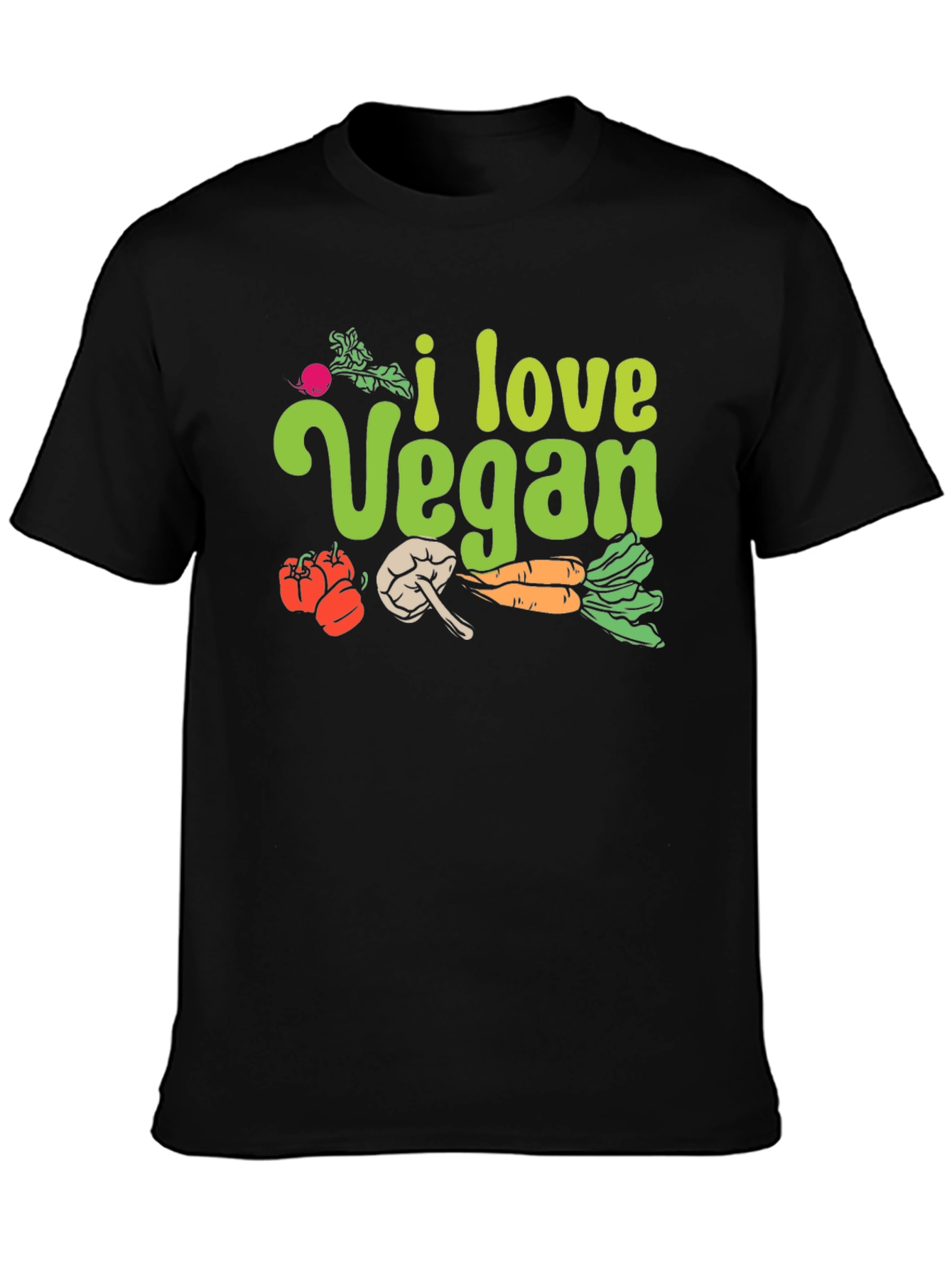 I Love Vegan Black T-Shirt