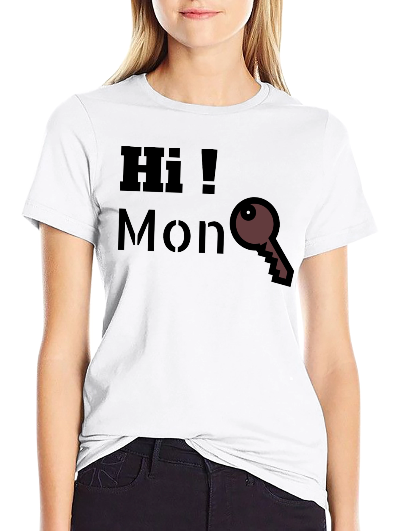 Hi MonKey Graphic T-Shirt - Casual Black Tee