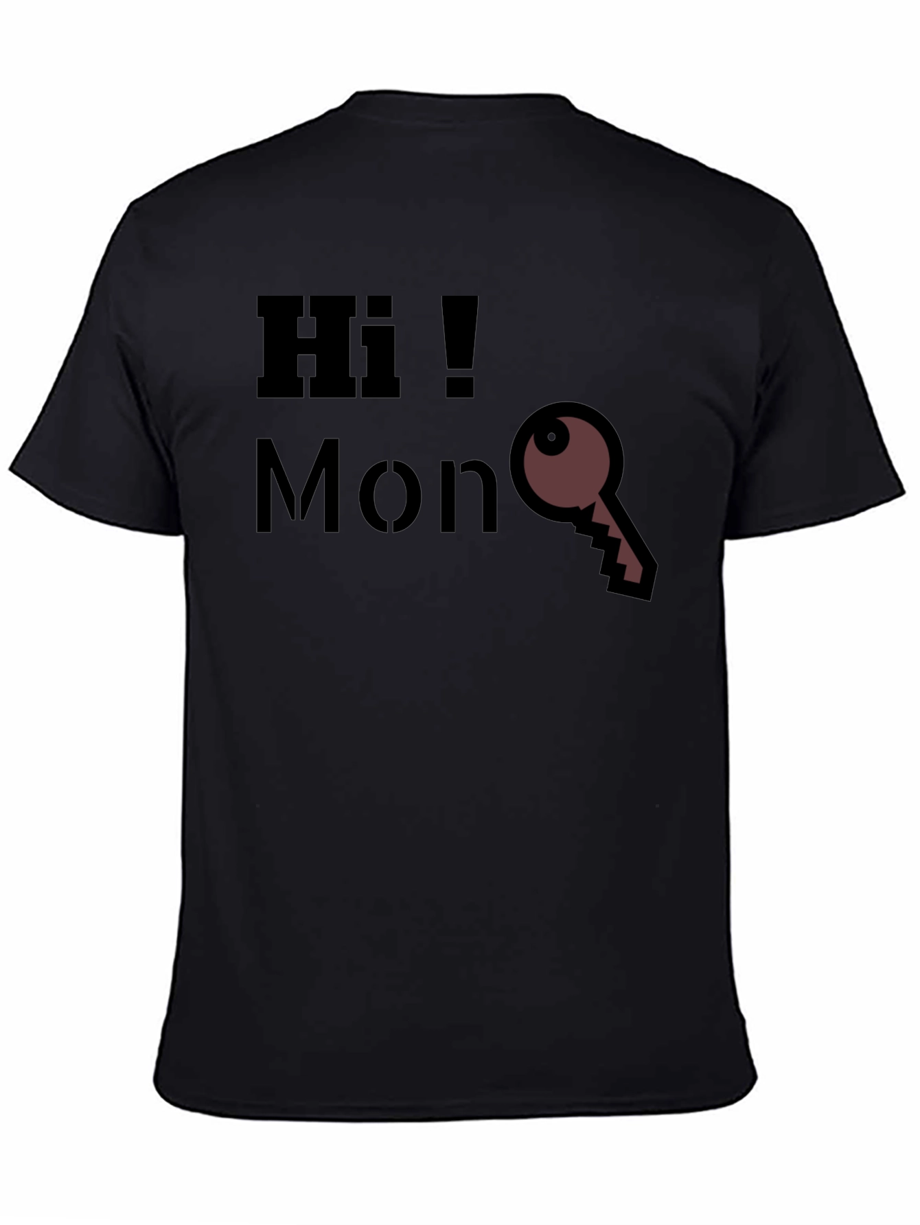 Hi MonKey Graphic T-Shirt - Casual Black Tee