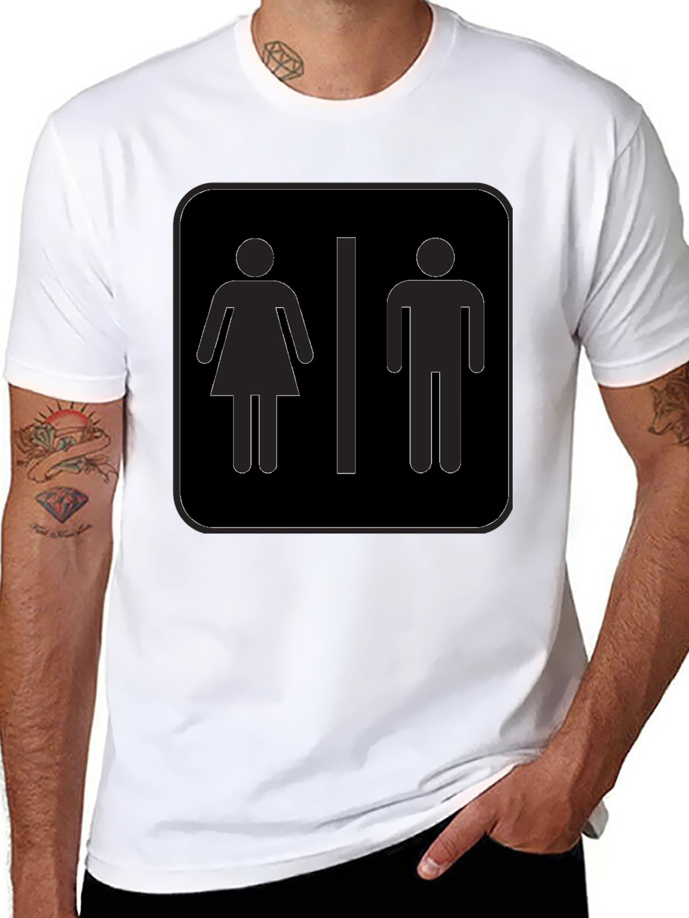 Unisex Restroom Symbol Graphic Tee