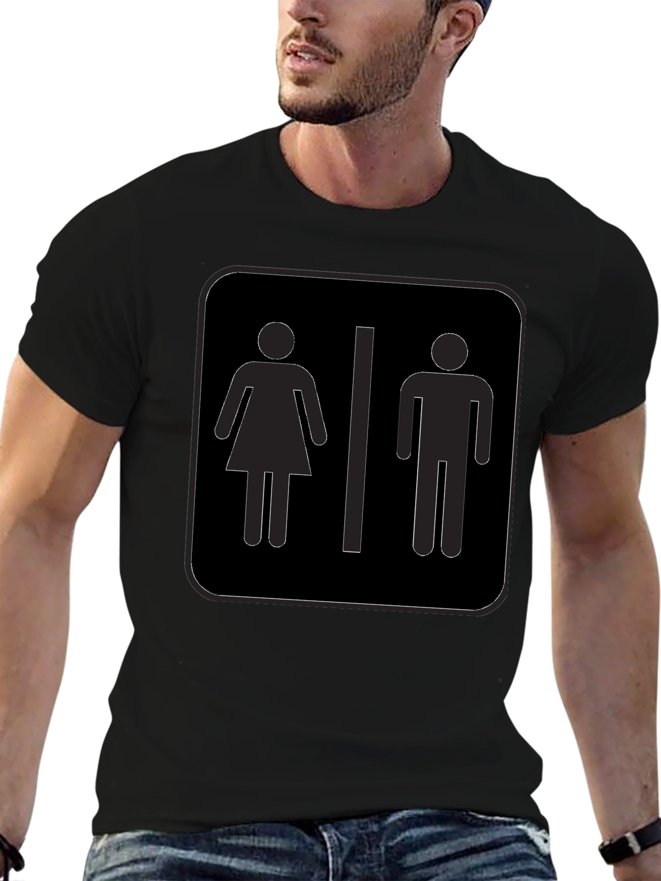 Unisex Restroom Symbol Graphic Tee