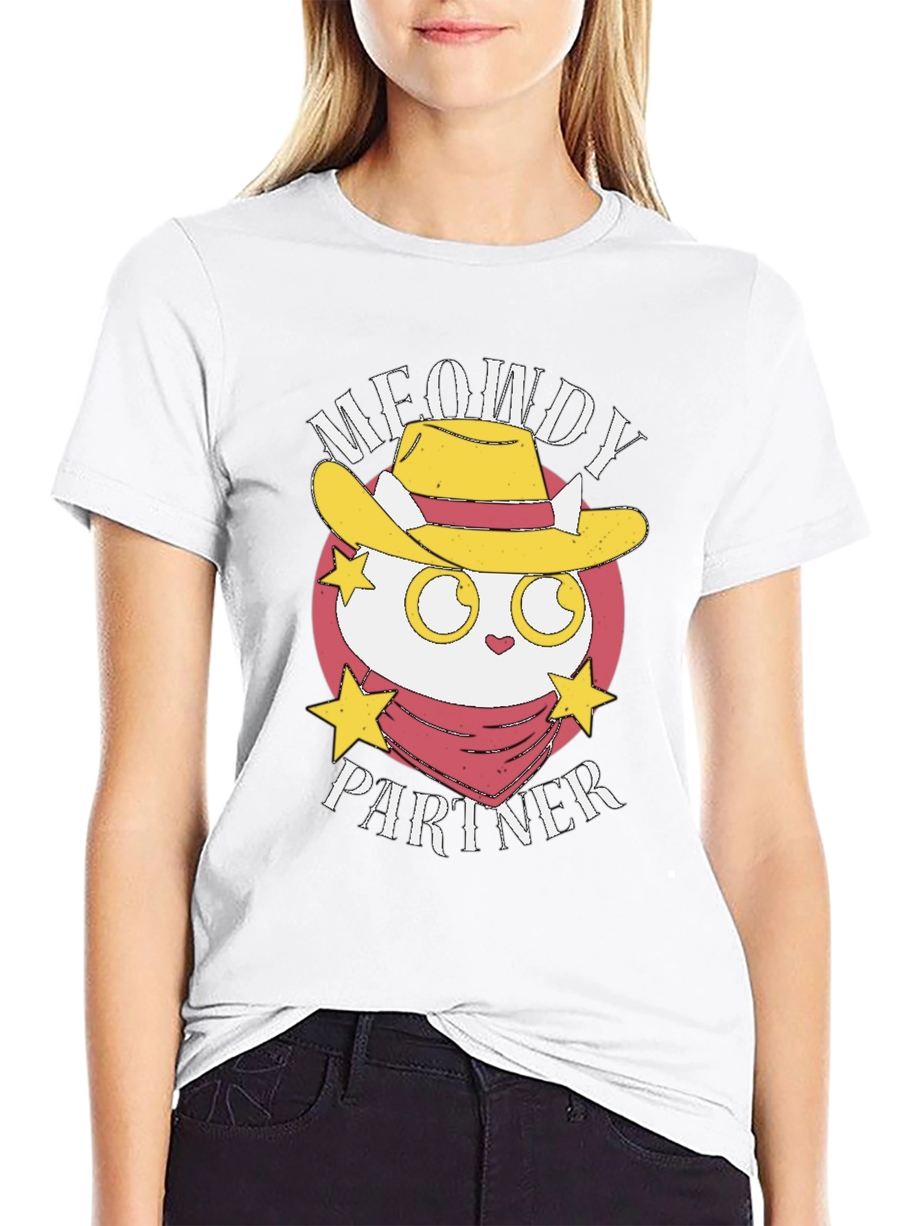 Meowdy Partner Black Graphic Tee