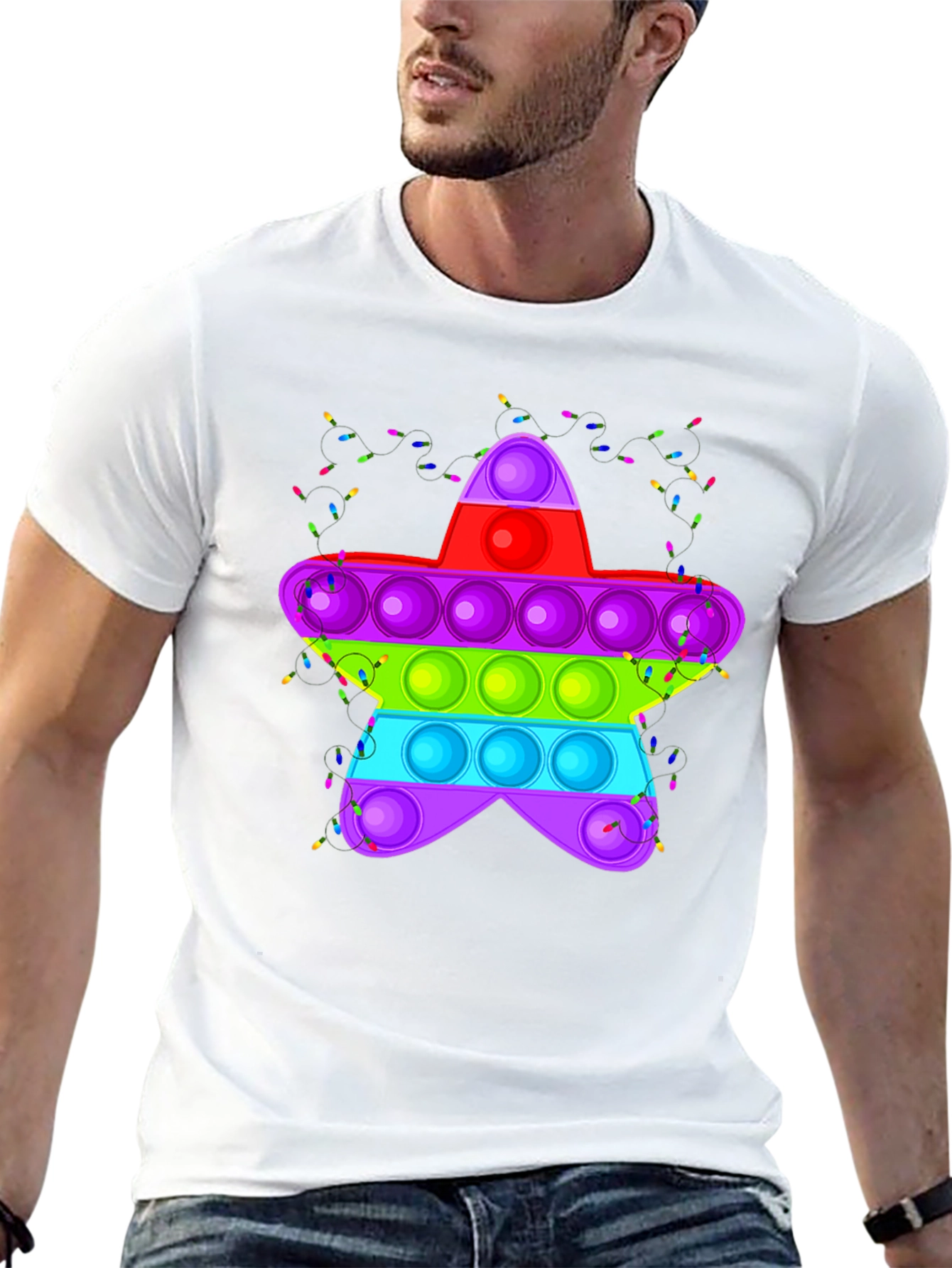 Pop It Star Black T-Shirt Novelty Graphic Tee