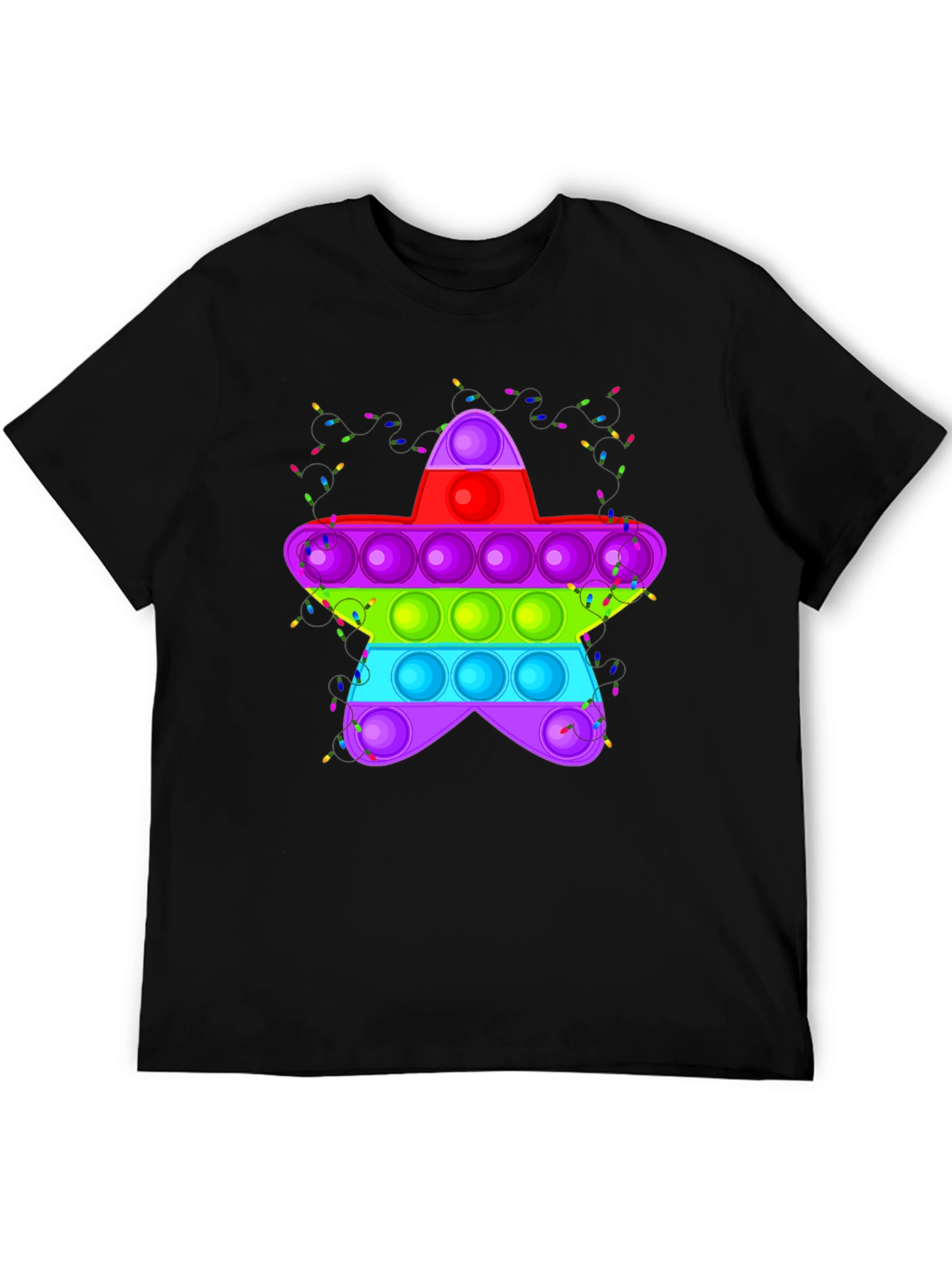 Pop It Star Black T-Shirt Novelty Graphic Tee