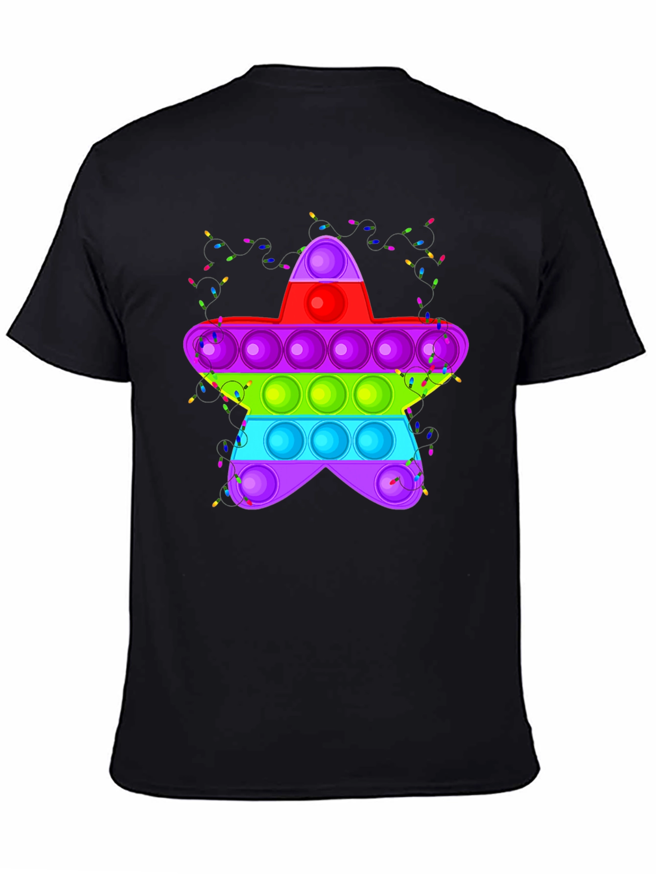 Pop It Star Black T-Shirt Novelty Graphic Tee