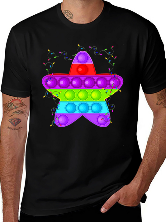 Pop It Star Black T-Shirt Novelty Graphic Tee