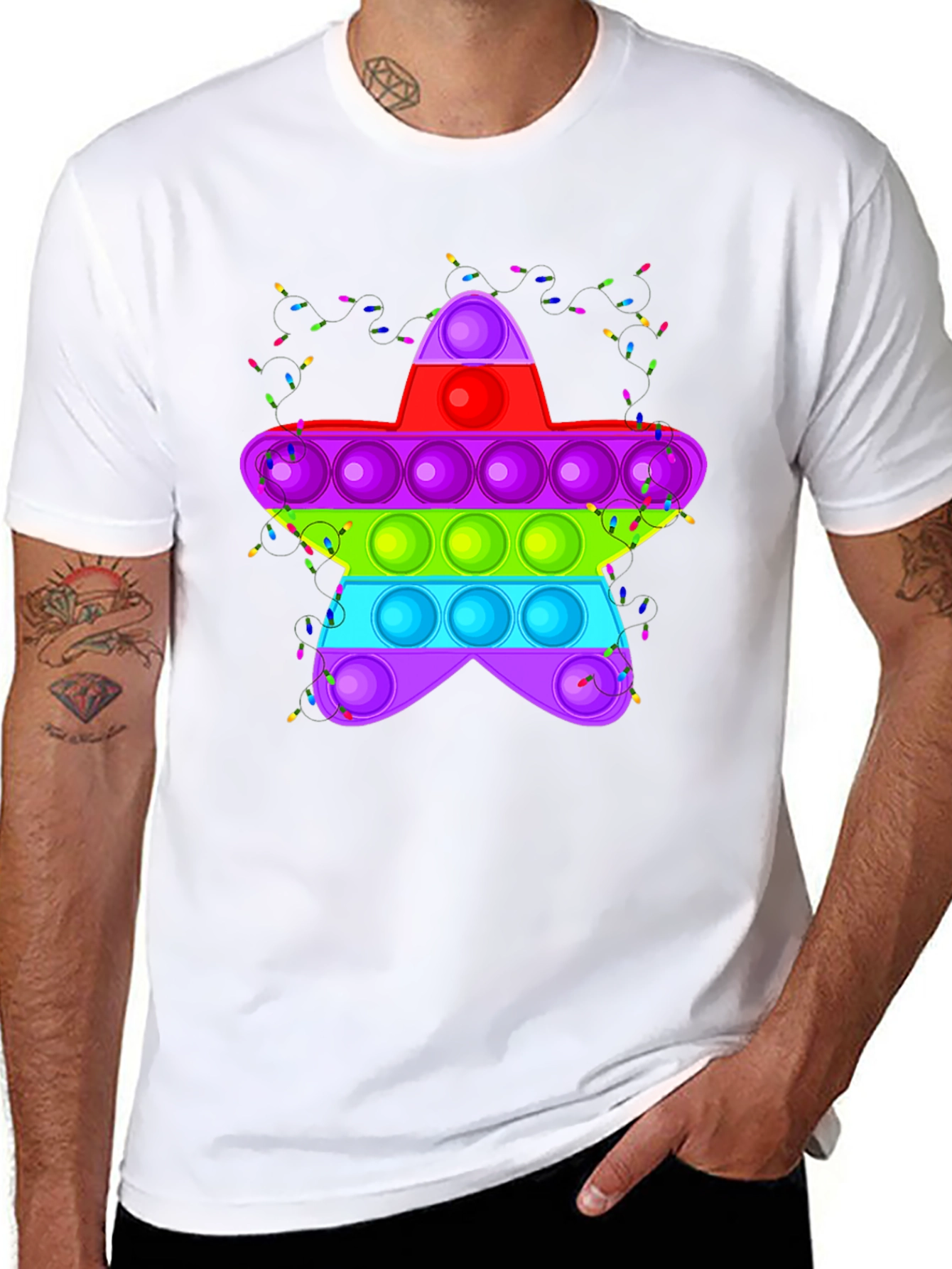 Pop It Star Black T-Shirt Novelty Graphic Tee