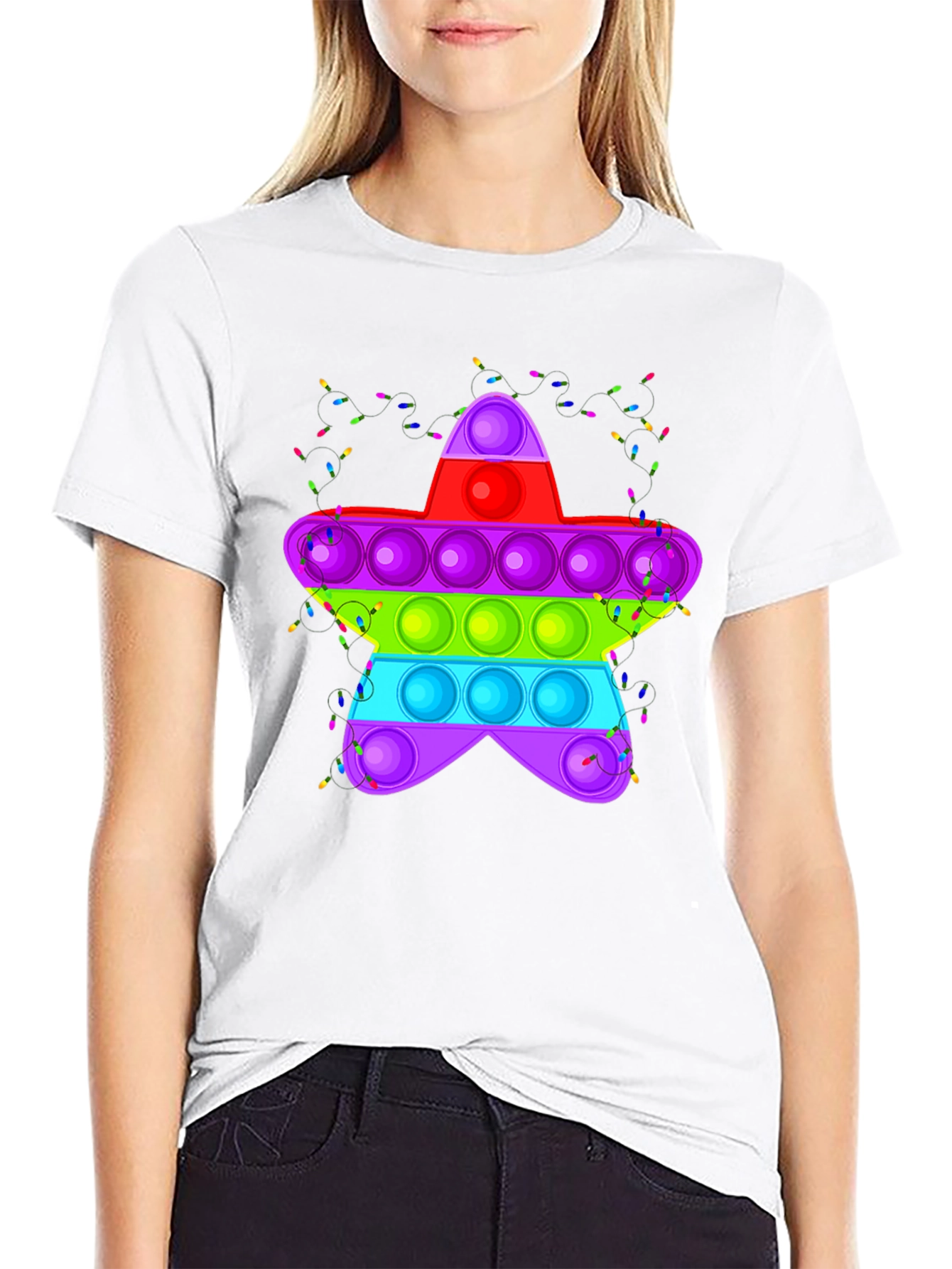 Pop It Star Black T-Shirt Novelty Graphic Tee