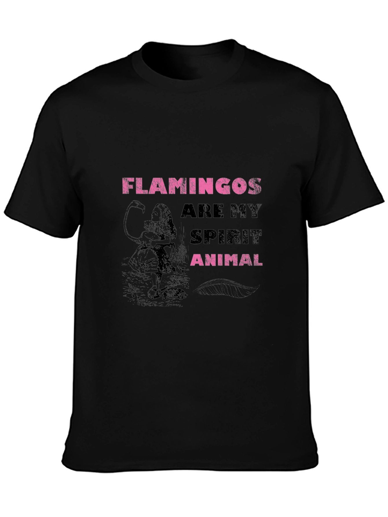 Flamingo Spirit Animal Graphic Tee - Trendy Print