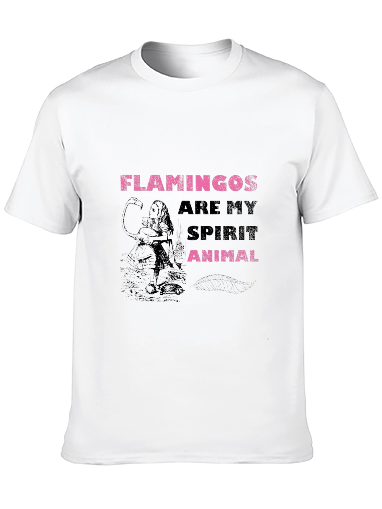 Flamingo Spirit Animal Graphic Tee - Trendy Print