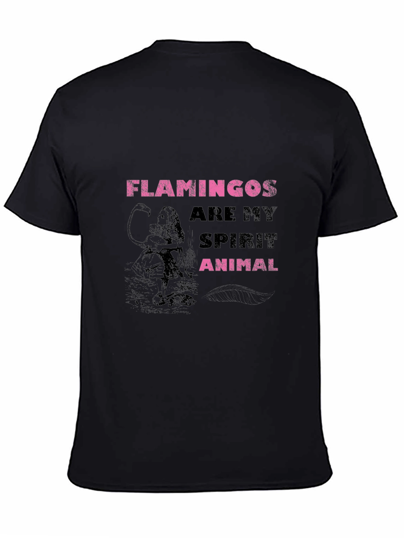 Flamingo Spirit Animal Graphic Tee - Trendy Print