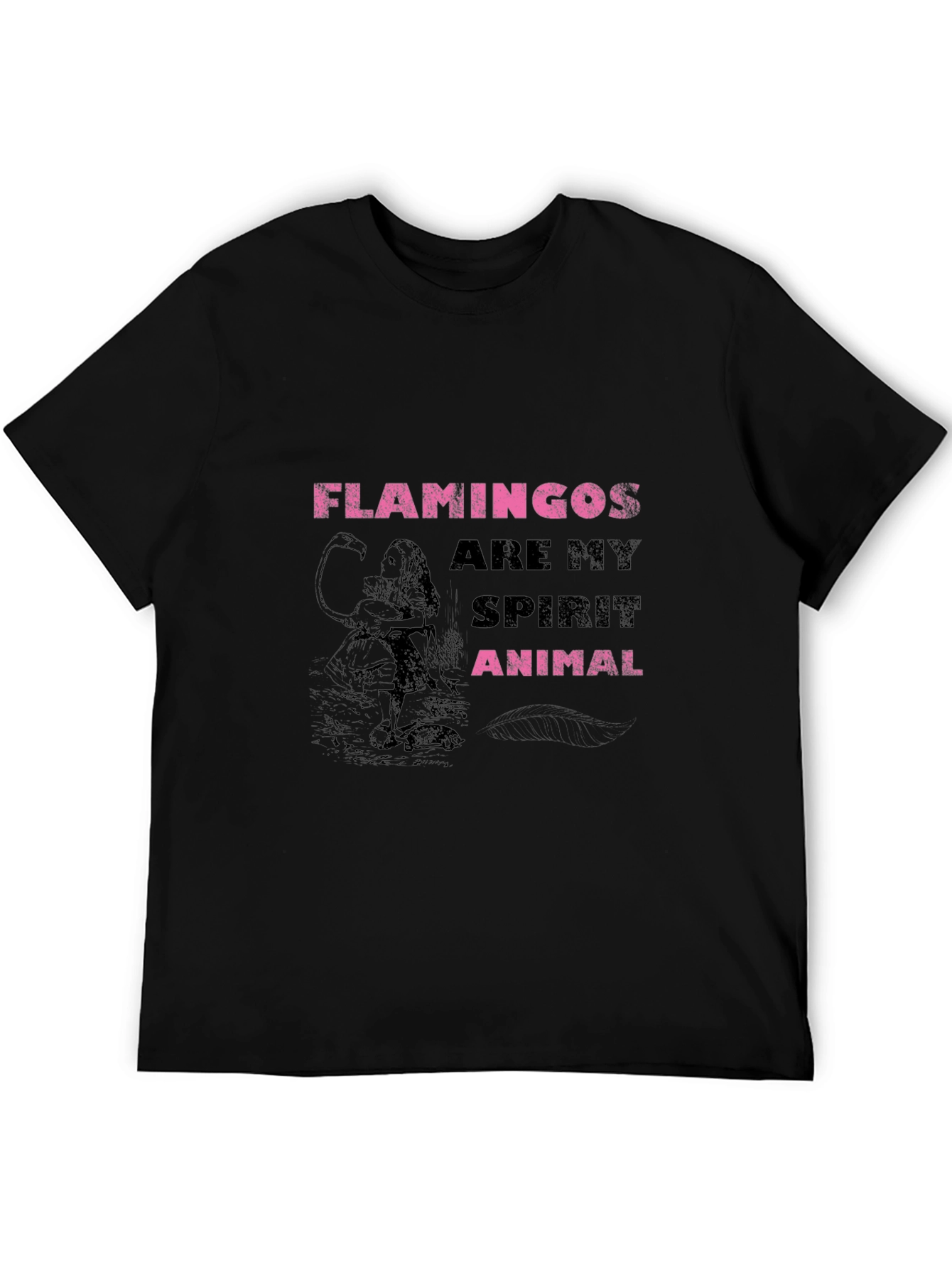 Flamingo Spirit Animal Graphic Tee - Trendy Print