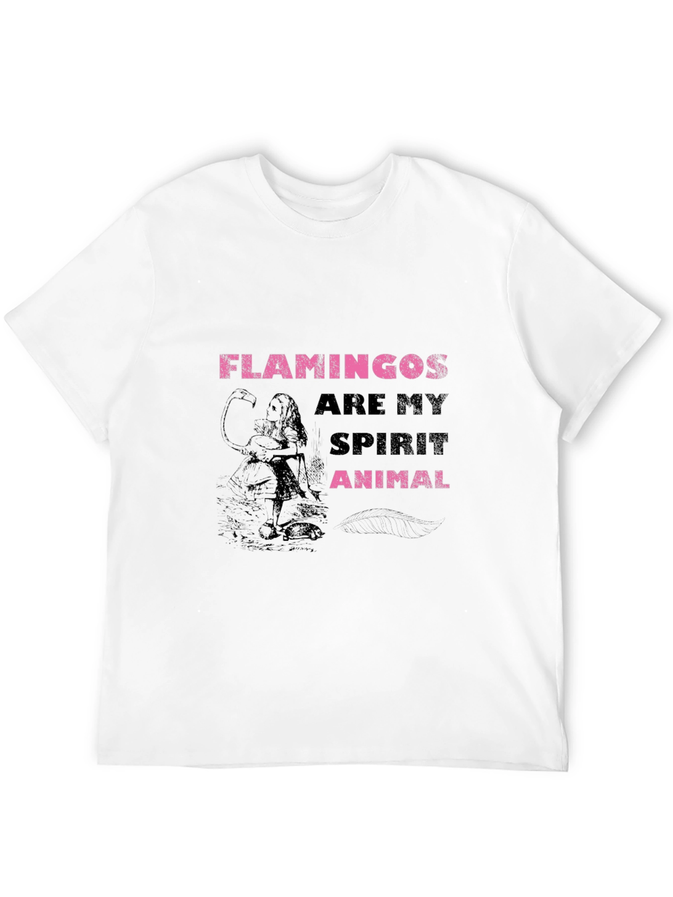 Flamingo Spirit Animal Graphic Tee - Trendy Print