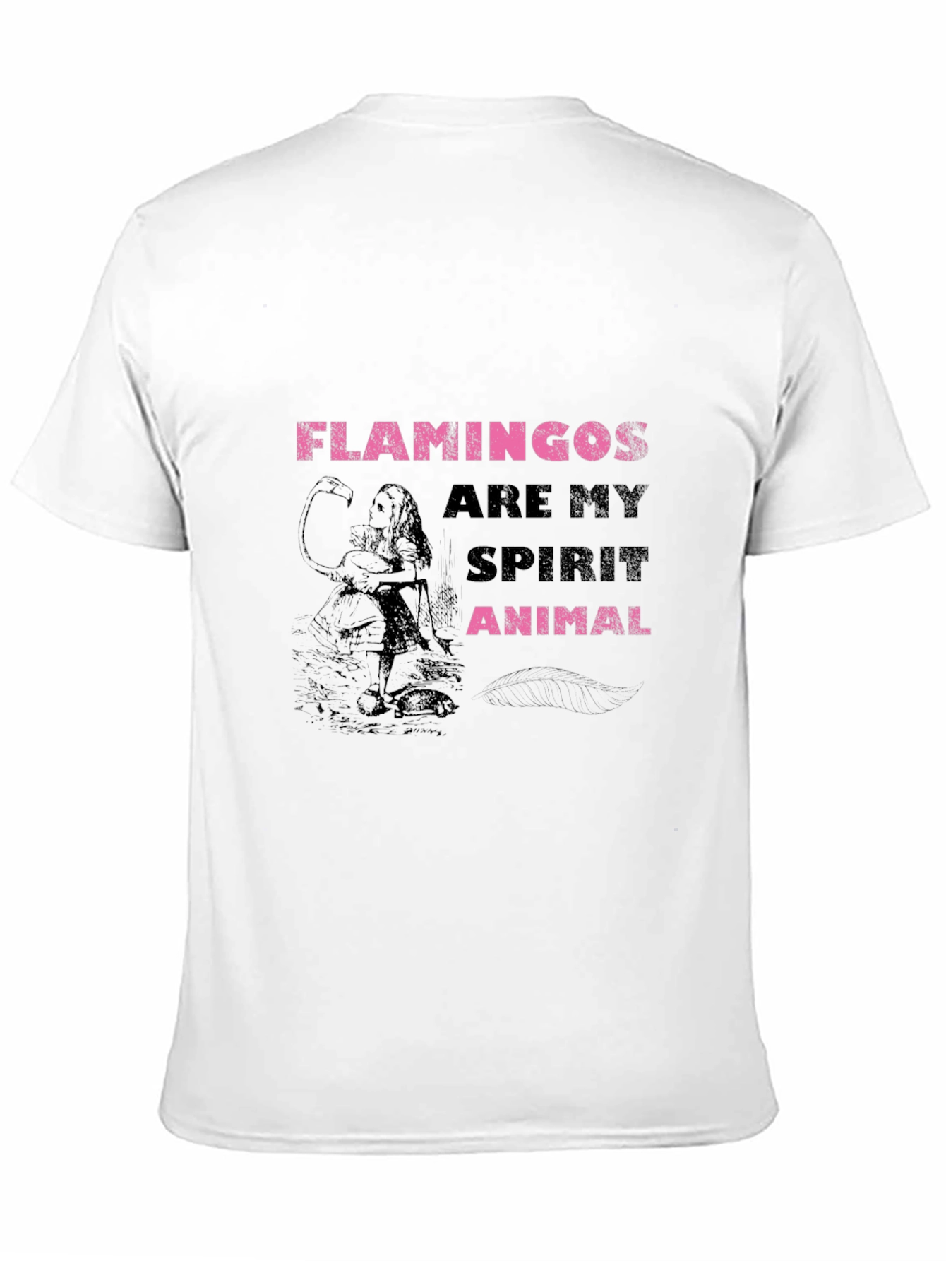 Flamingo Spirit Animal Graphic Tee - Trendy Print