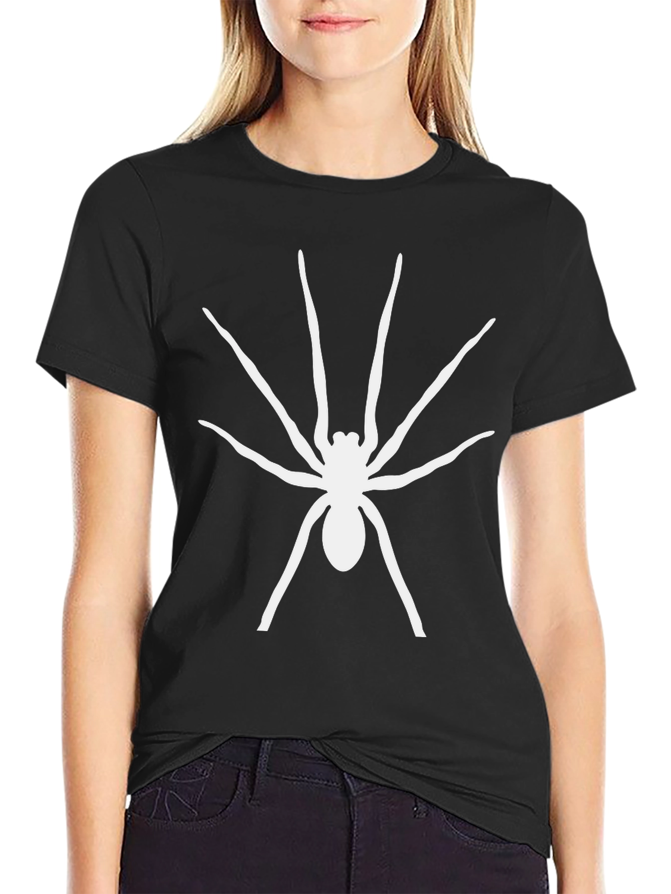 Spider Graphic Tee - Black Cotton T-Shirt