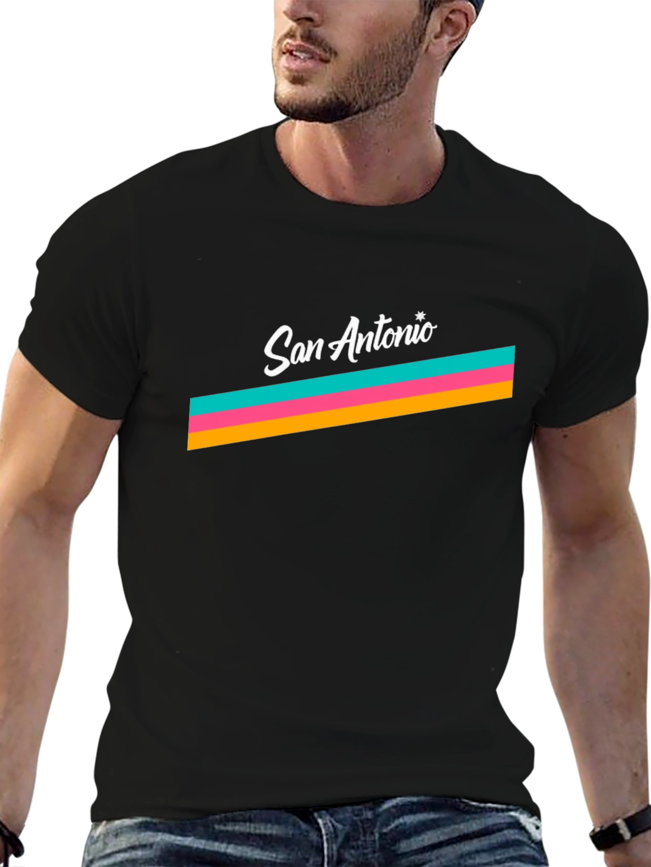 San Antonio Retro Stripe T-Shirt