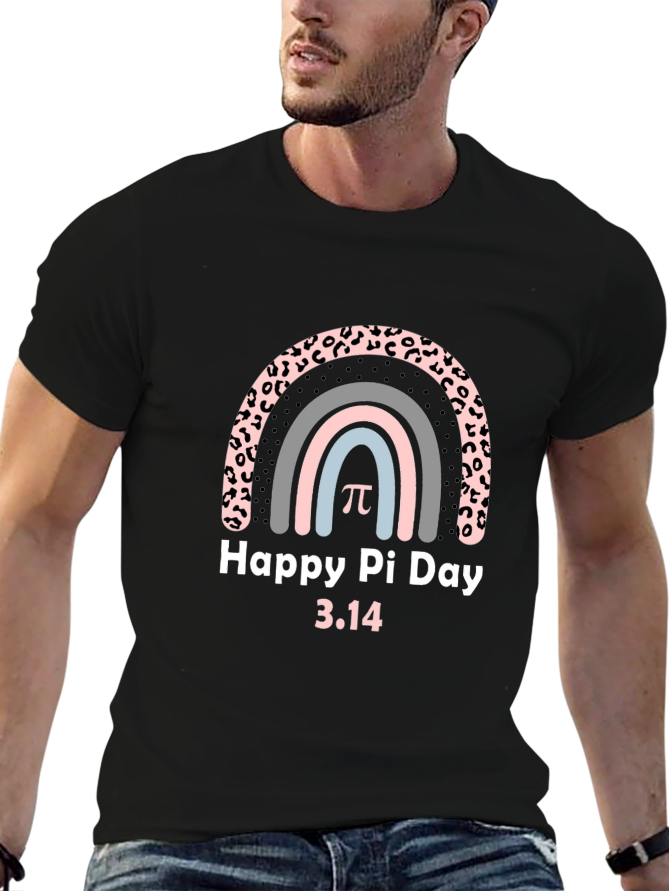 Happy Pi Day T-Shirt - Rainbow Leopard Print