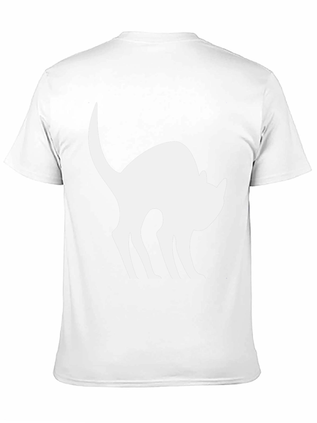 Black Cat Silhouette T-Shirt - Arched Back Design