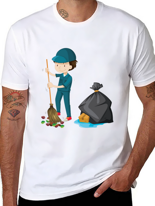 Cartoon Janitor Graphic Tee
