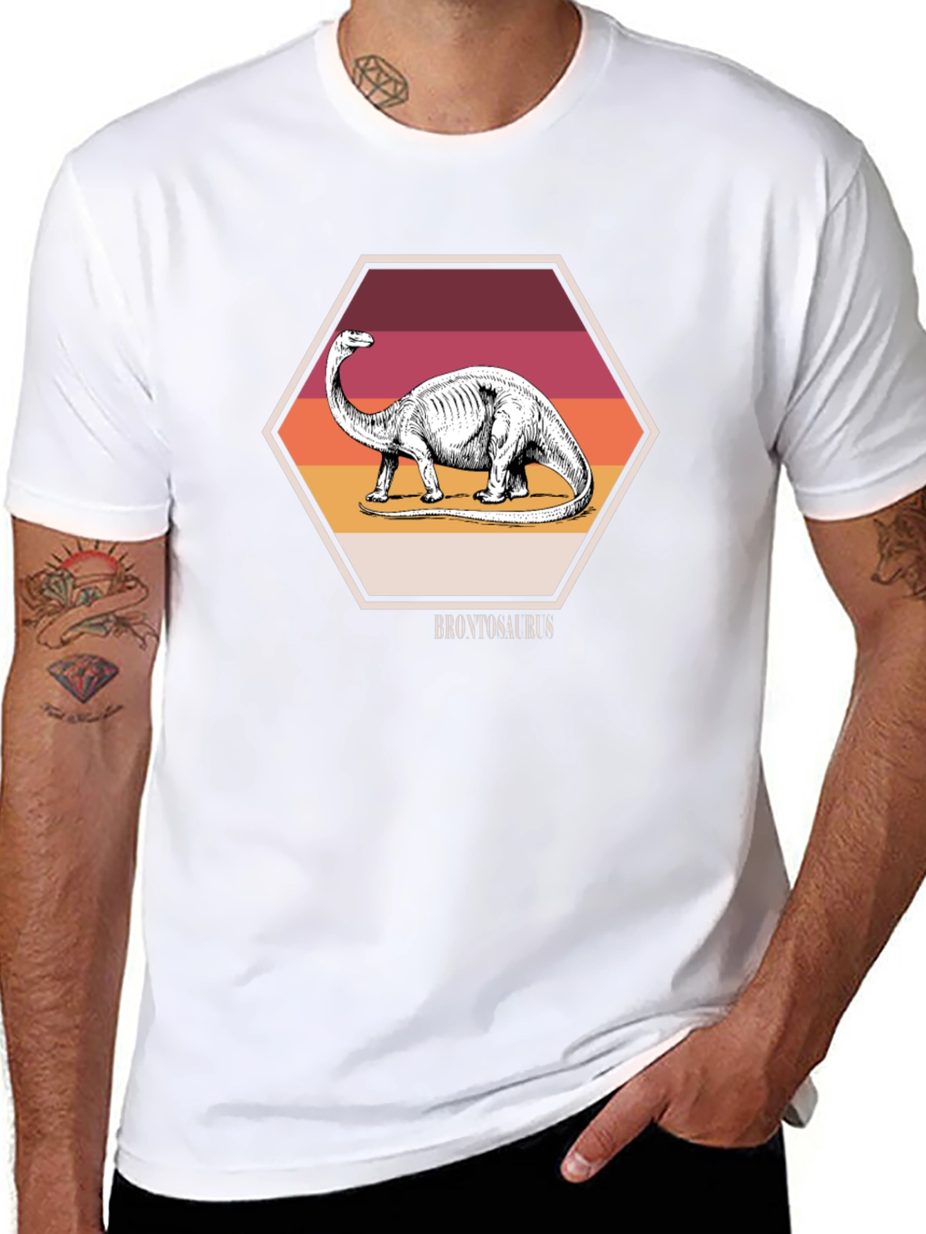 Brontosaurus Dinosaur T-Shirt - Retro Style