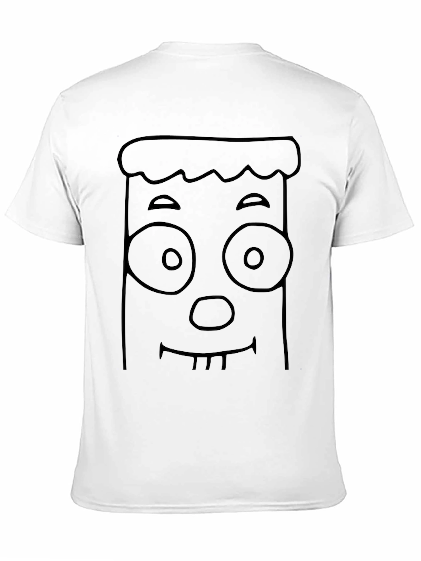 Funny Cartoon Face Graphic Black T-Shirt