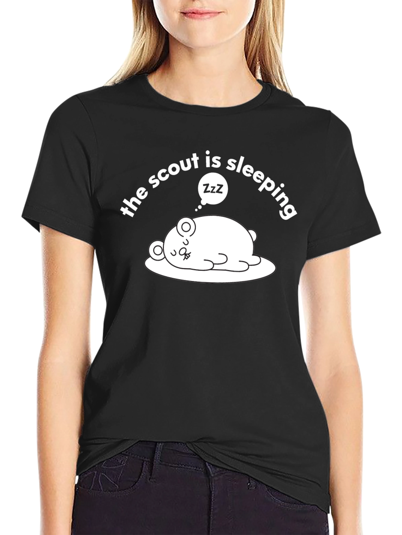 The Scout is Sleeping T-Shirt Funny Cartoon Bear