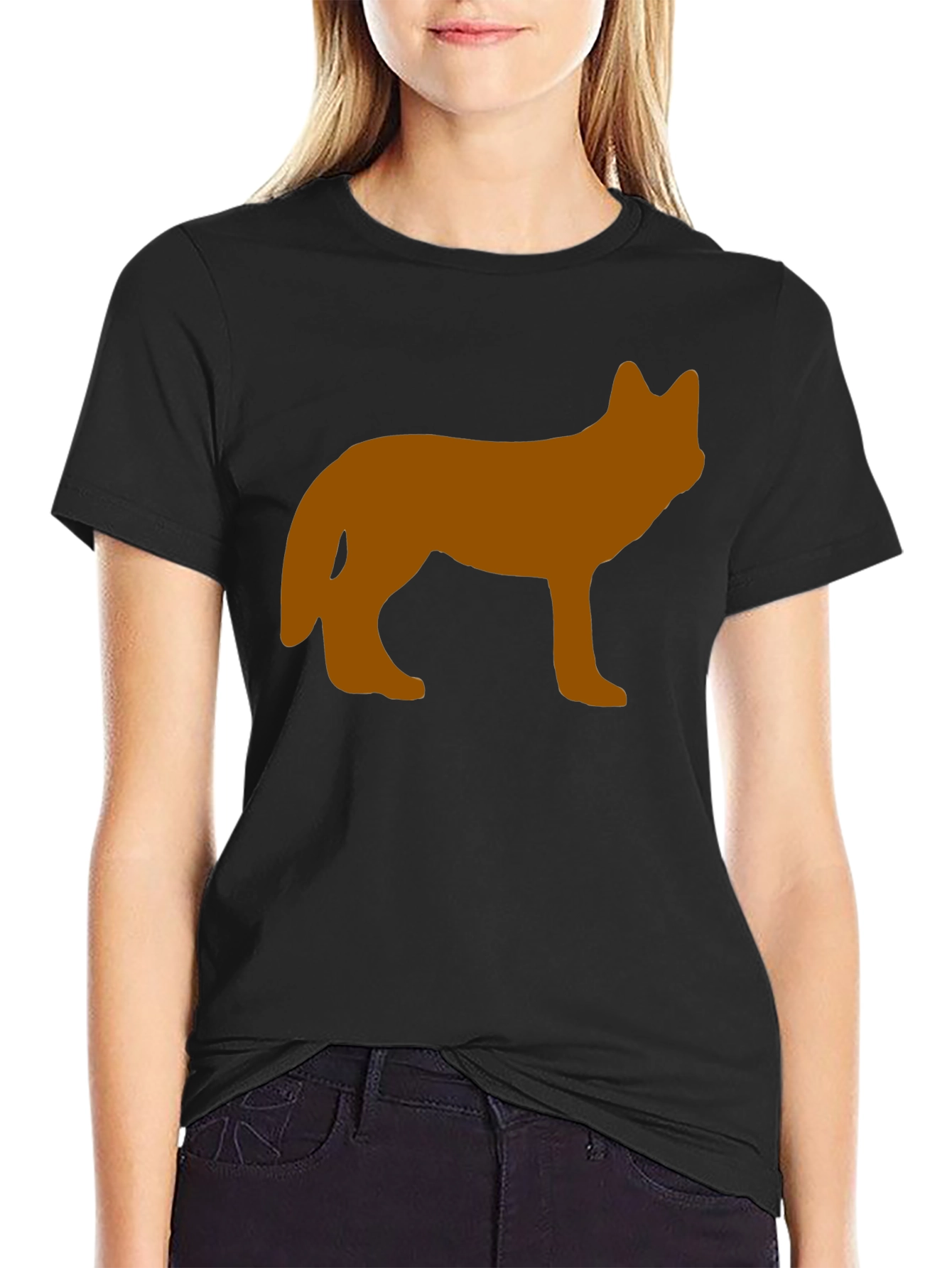Wolf Silhouette Graphic Tee - Black