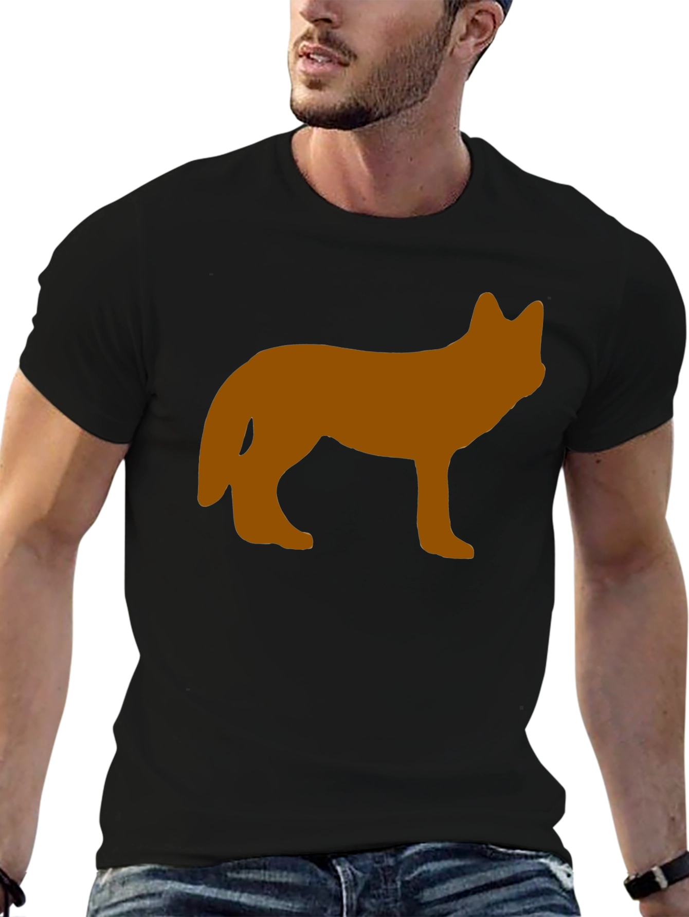 Wolf Silhouette Graphic Tee - Black